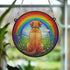 Labrador Yellow Rainbow Bridge Stained Glass Effect Suncatcher